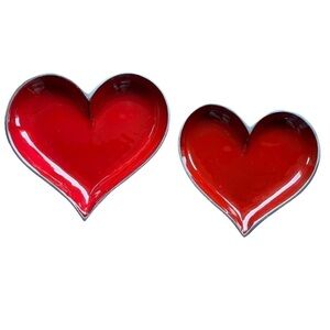 ❤️ Decorative Red Heart-Shaped Dishes (Set Of Two) ❤️